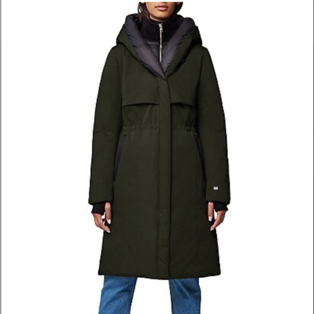 🥰🥰🥰 SOIA & KYO Samara-TD Semi-Fitted Classic Down Coat with Hood, size M - Picture 4 of 16